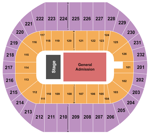 Pacific Coliseum Endstage GA Floor 2 Seating Chart