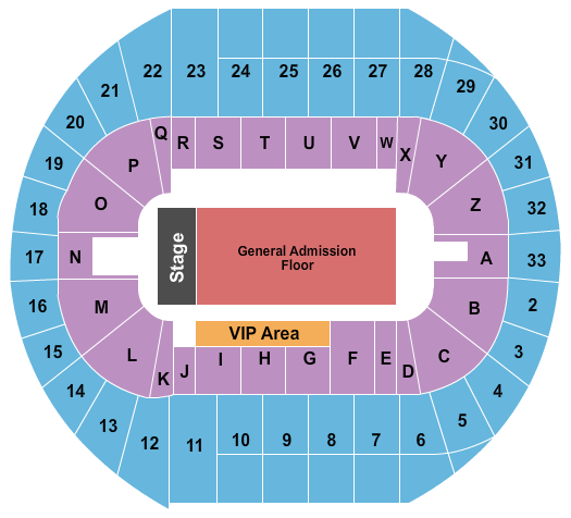 Pacific Coliseum Endstage GA Floor Seating Chart