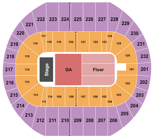 Pacific Coliseum seating chart for Johnny Blue Skies