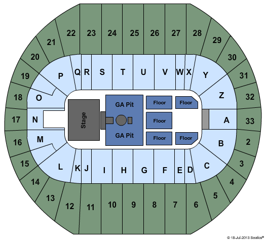 Pacific Coliseum Zac Brown Band Seating Chart