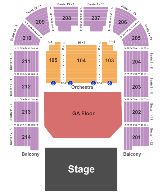 Packard Music Hall Alice in Chains- GA Floor Seating Chart