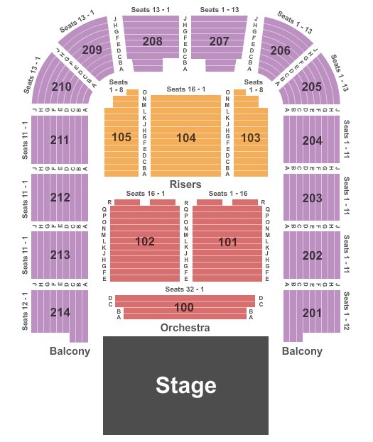 seating chart for Packard Music Hall - Endstage 2 - eventticketscenter.com