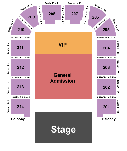Packard Music Hall Endstage GA/VIP Floor Seating Chart