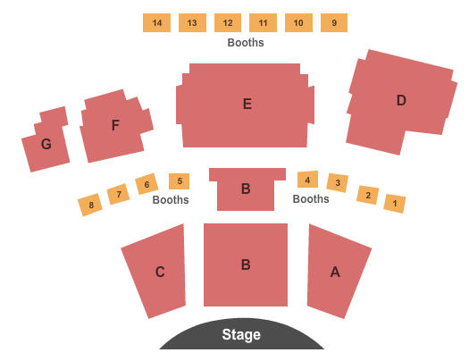 Events Center at Pala Casino Spa and Resort End Stage Seating Chart