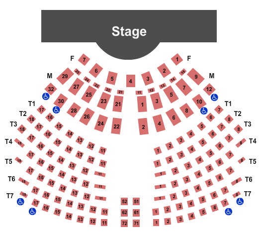 Palace Theater in the Dells Endstage - Tables Seating Chart