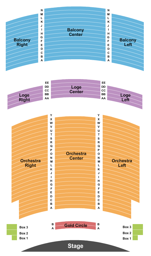 Palace Theatre - PA Seating Chart