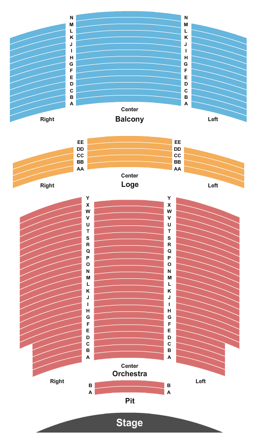 seating chart for Palace Theatre - PA - End Stage - eventticketscenter.com