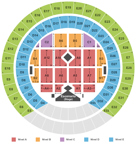 Palacio De Los Deportes - Mexico Adele Seating Chart