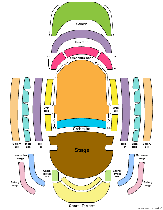 The Palladium - Center For The Performing Arts End Stage Seating Chart