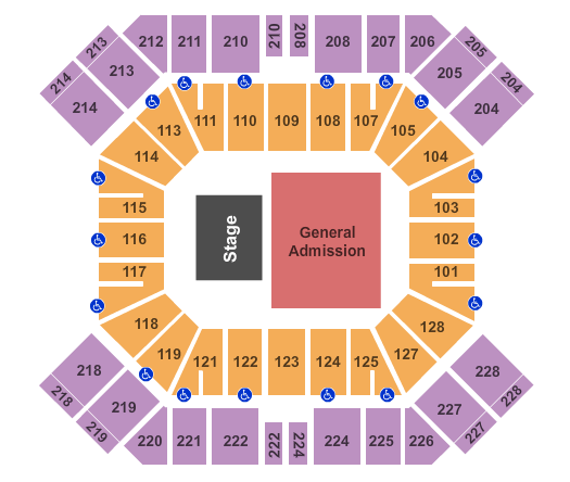 Pan American Center End Stage GA Seating Chart