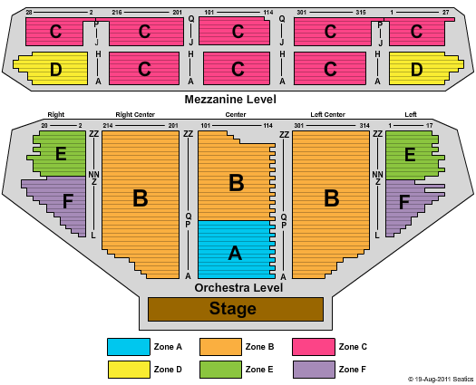 Hollywood Pantages Theatre - CA Endstage-Zone-Wicked Seating Chart