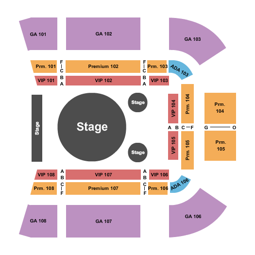 Panther Island Pavilion Garden Bros Seating Chart