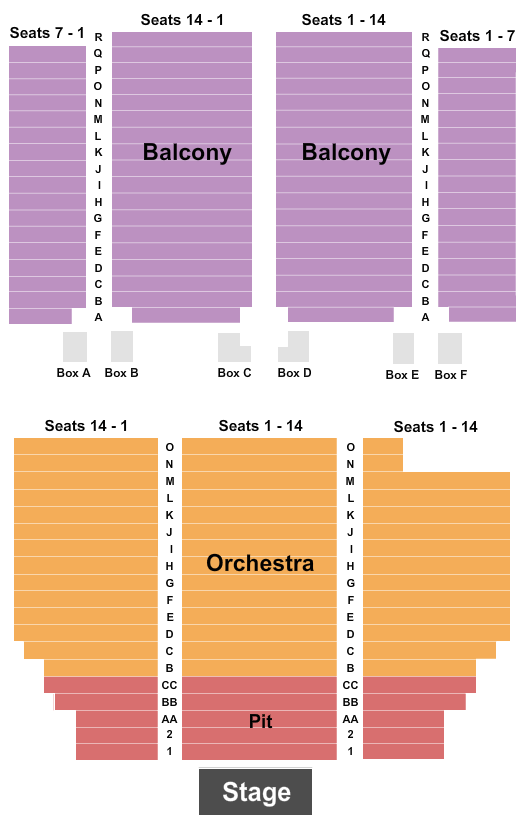 Paramount Arts Center Endstage IntZone 2 Seating Chart