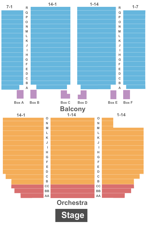 Paramount Arts Center Endstage-non Zone Seating Chart