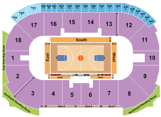 Paramount Fine Foods Centre Basketball - Globetrotters Seating Chart