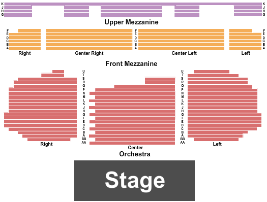 seating chart for Paramount Theater Hudson Valley - End Stage - eventticketscenter.com