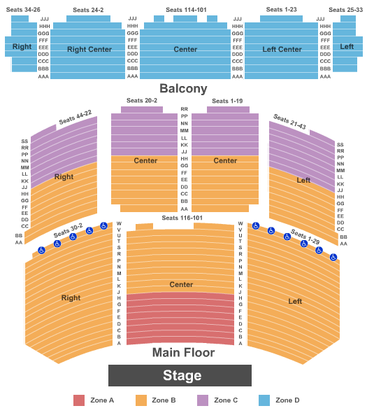 Paramount Theatre - Aurora Seating Map
