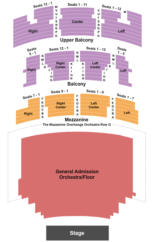 Paramount Theatre - Austin, TX Endstage GA Floor Seating Chart