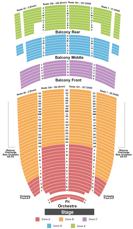 Paramount Theatre Seating Chart - Oakland