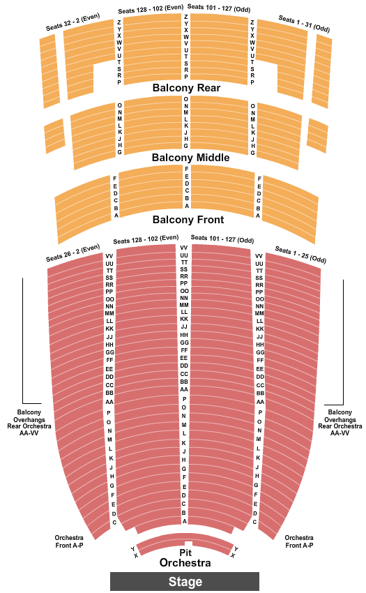 Paramount Theatre Seating Chart - Oakland