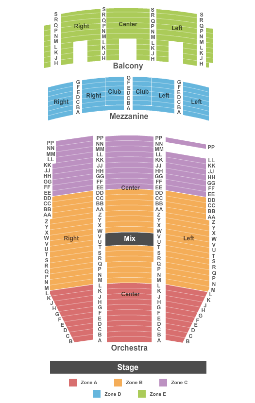 Buell Theater Detailed Seating Chart