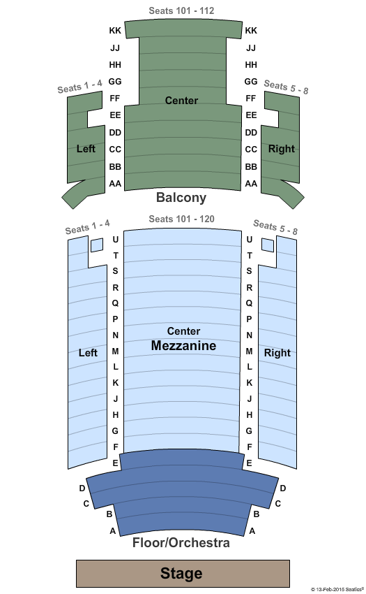 Paramount Theatre - Goldsboro End Stage Seating Chart