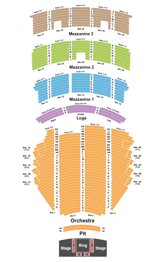 Paramount Theatre - Seattle WWE Seating Chart