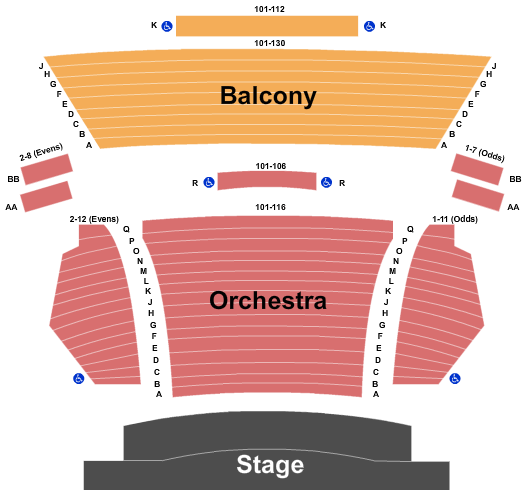 Orchard Stage At Paramount Center End Stage Seating Chart