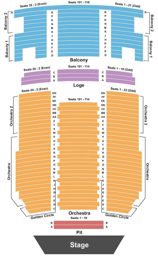Paramount Theatre at Asbury Park Convention Hall End Stage Seating Chart