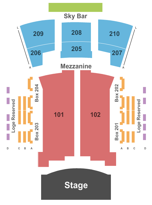seating chart for Paramount Theatre - Huntington - End Stage 2 - eventticketscenter.com