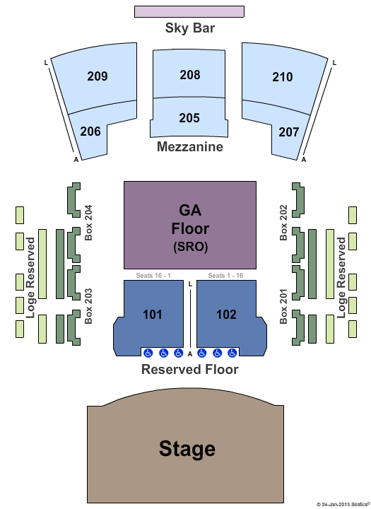 Bass Performance Hall Reserved And GA Floor Seating Chart