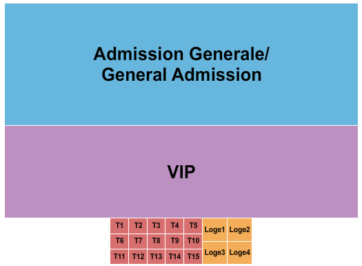 Parc Jean-Drapeau GA/VIP/Tables Seating Chart