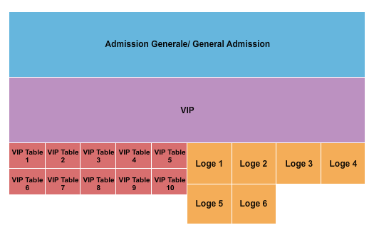 Parc Olympique GA/VIP/Tables/Loge Seating Chart