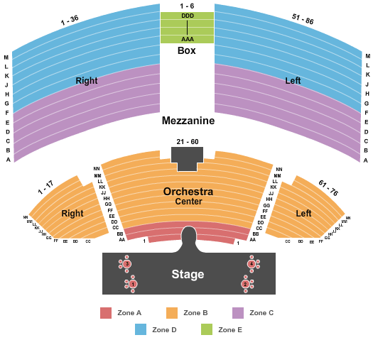 Paris Theater at Paris Hotel Marilyn Int Zone Seating Chart