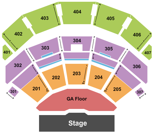 Dolby Live at Park MGM Endstage GA Floor Seating Chart