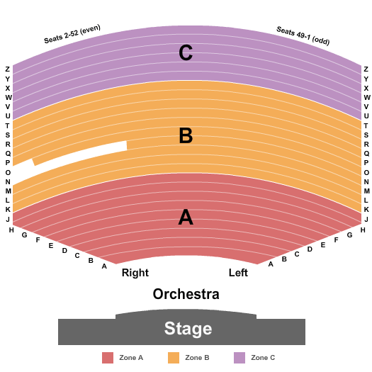 Lillian S. Wells Hall at The Parker Endstage-Zone Seating Chart