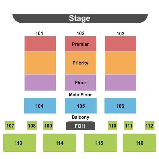 Patio Theater Endstage 2 Seating Chart