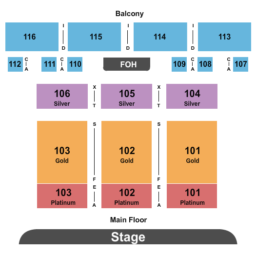 Patio Theater Next Event Seating Chart