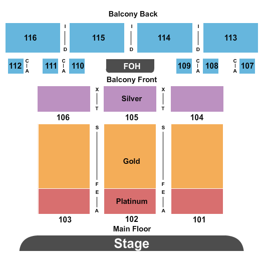 Patio Theater End Stage Seating Chart