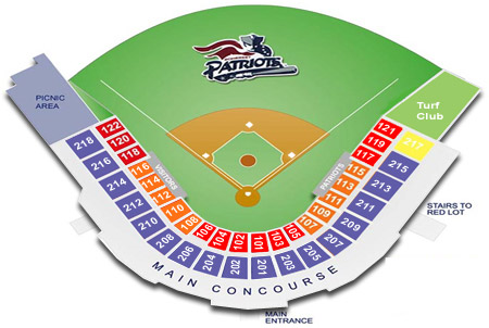 TD Bank Ballpark Baseball Seating Chart