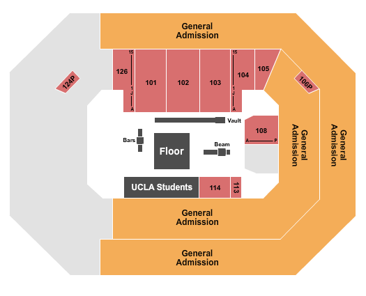 Pauley Pavilion - UCLA Womens Gymnastics Seating Chart