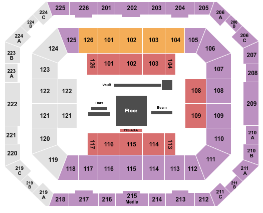 Pauley Pavilion - UCLA Womens Gymnastics Seating Chart