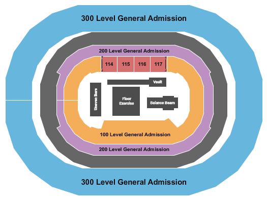 Paycom Center Endstage GA Levels Seating Chart