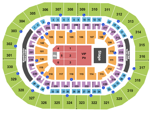Paycom Center Endstage Pit Seating Chart