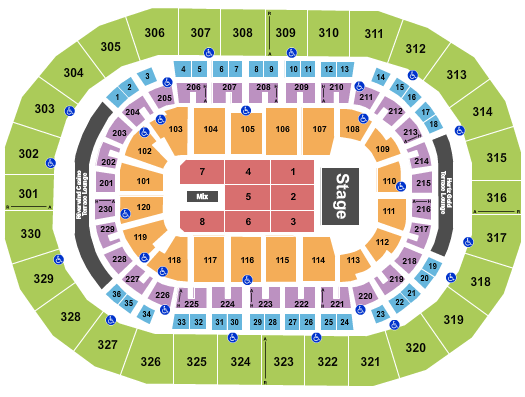 Paycom Center Endstage RSV Seating Chart