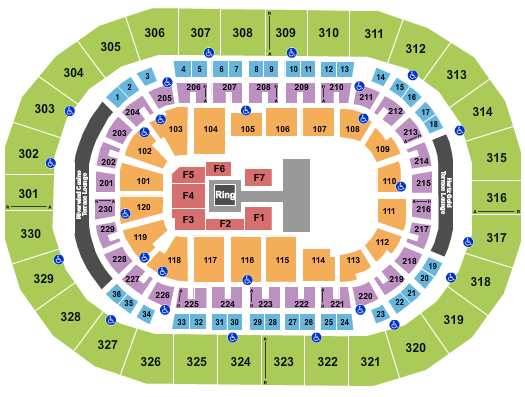 Paycom Center Wrestling Seating Chart