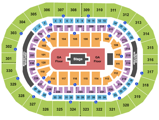 The Middle East Paycom Center Seating Chart