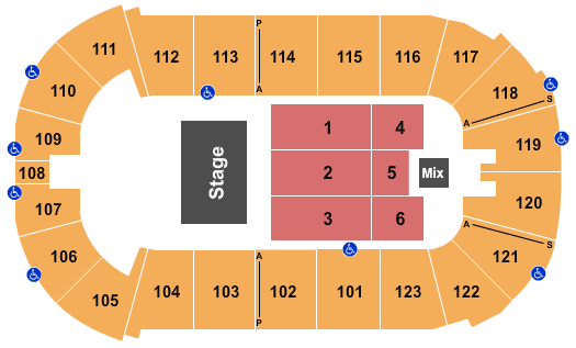 seating chart for Payne Arena - Half House - eventticketscenter.com