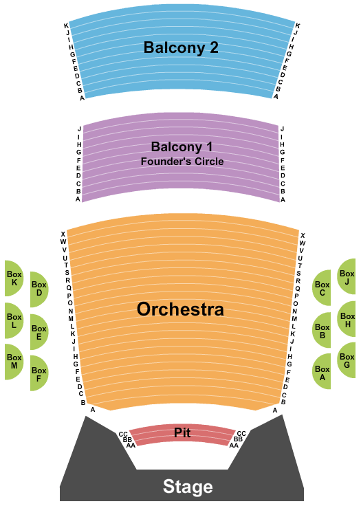 seating chart for Peace Concert Hall At The Peace Center - SC - Endstage 2 - eventticketscenter.com