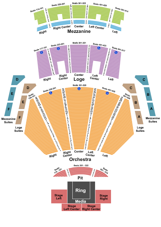 Peacock Theater - Los Angeles Boxing Seating Chart